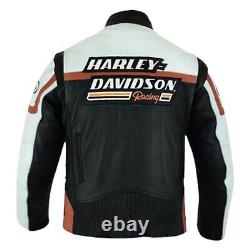 Veste en cuir Harley Davidson Screaming Eagle de course faite à la main pour hommes, HD rare