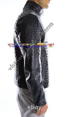 Veste en cuir de crocodile pour homme - Veste de luxe sur mesure faite à la main