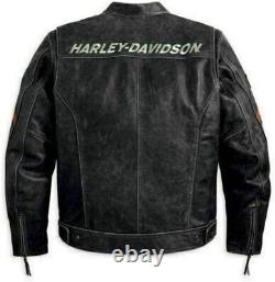 Veste en cuir de moto Harley Davidson pour hommes