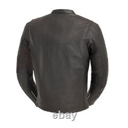 Veste en cuir de moto pour homme Titan CE Armored en cuir de vache par FirstMFG