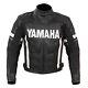 Veste En Cuir De Vachette Noire Yamaha Pour Motocyclistes Avec Protection Ce