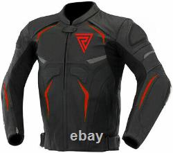 Veste en cuir véritable faite à la main pour homme, noir, style racer pour moto, veste de motard.