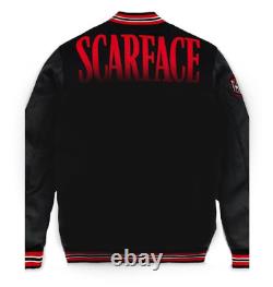 Veste en cuir véritable pour homme Al Pacino Scarface Fashion Bomber, nouveau design