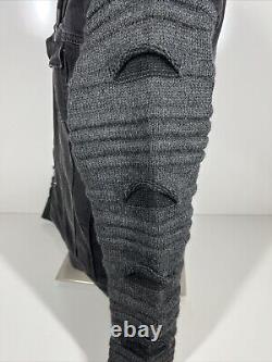 Veste en denim à capuche à manches tricotées noires Leif Nelson NWT Cadeau LN5240 pour homme taille XL