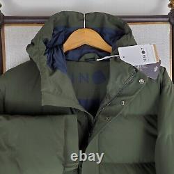 Veste imperméable à capuche en duvet de canard NWT $895 NN07 pour homme taille 2XL verte