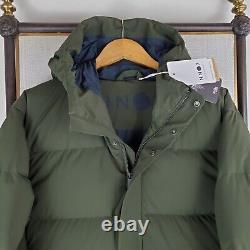 Veste imperméable à capuche en duvet de canard NWT $895 NN07 pour homme taille 2XL verte