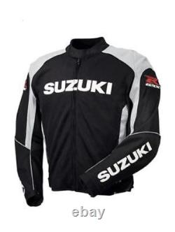 Vestes de moto Suzuki GSXR en cuir de course pour motards sportifs protecteurs